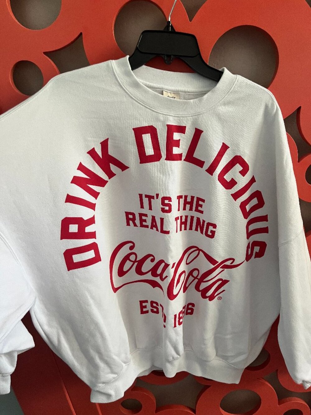 PacSun x Coca-Cola "Drink Delicious" Crew Neck Sweatshirt – White – Size Medium